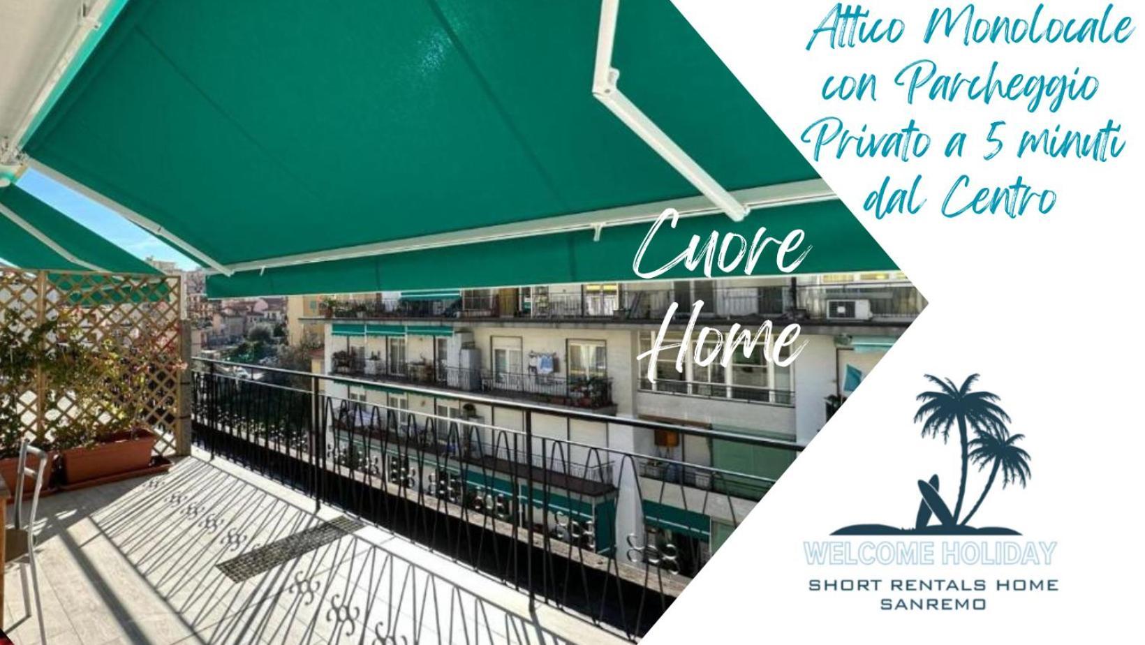 Wh - Cuore Home - Attico Monolocale Con Parcheggio Gratuito - 5 Minuti Dal Centro - Wifi サンレモ エクステリア 写真